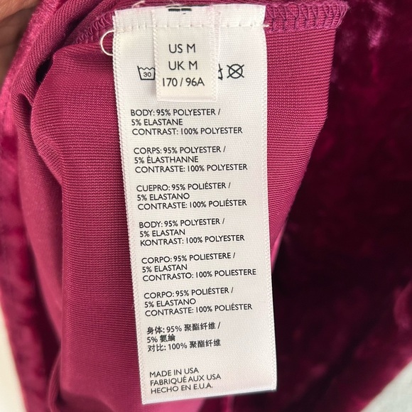Urban Outfitters Urban Renewal Remnants Crushed Velvet Dress Raspberry Medium - Picture 5 of 5